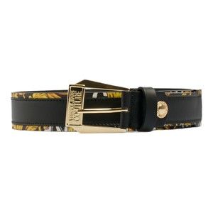 NEW Versace Couture Cintura Saffiano Leather Belt Black Men Size 95cm US 38